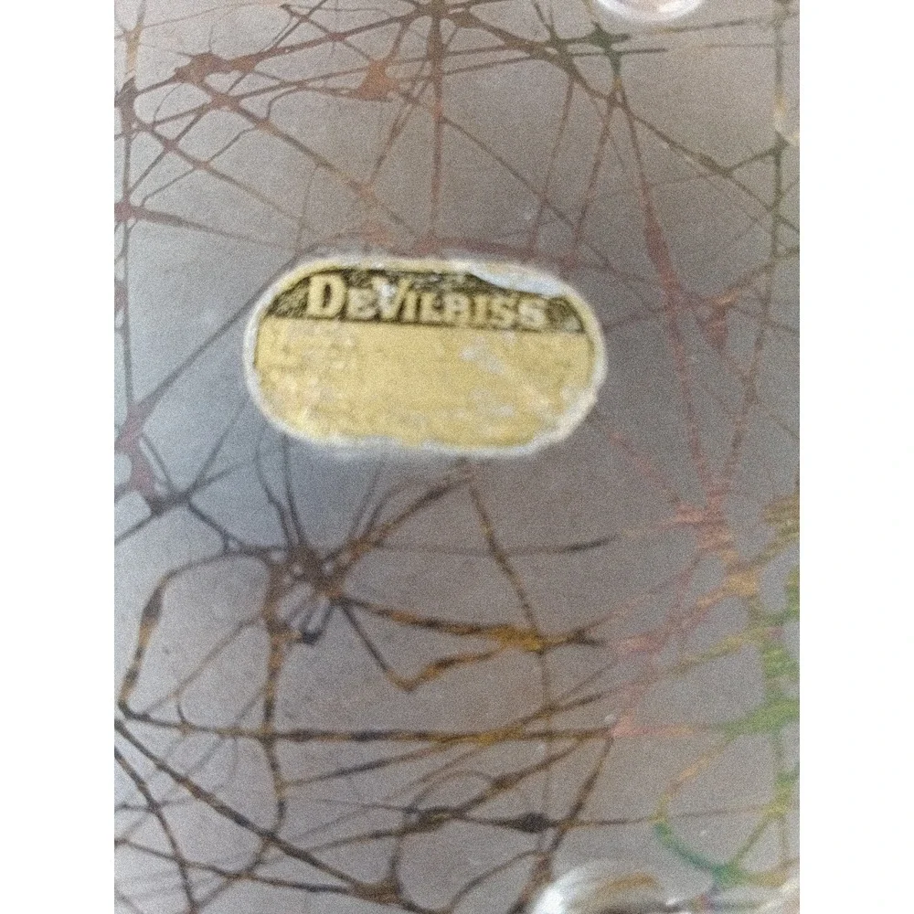 Vintage DeVilbiss Art Deco Glass Bowl Gold Vein Overlay Trinket Tray 20s/30s